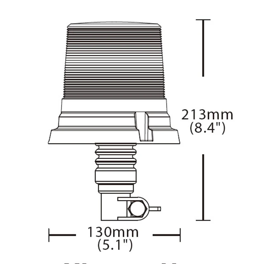 270 Series High Profile R65 LED Flashing Beacon Flexi DIN - Amber - Image 2