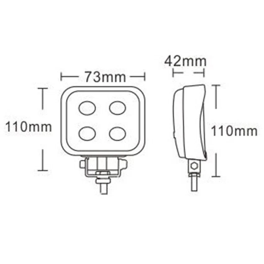 604 Series 12W Square 12/24V LED Utility Worklight Lamp - Image 2