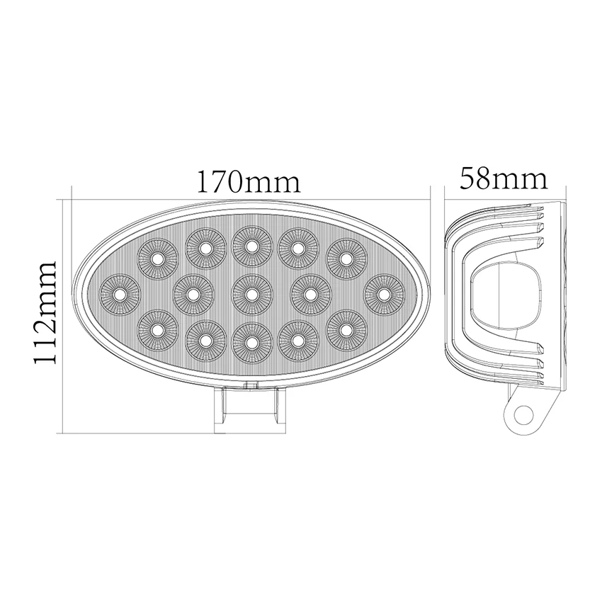 614 Series 75W Oval 12/24V LED Utility Worklight Lamp - Image 4