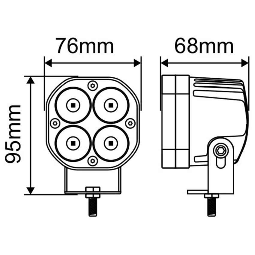 619 Series Heavy Duty 40W Mini SQU Vehicle LED Flood Work Lamp 12/24V - Image 3
