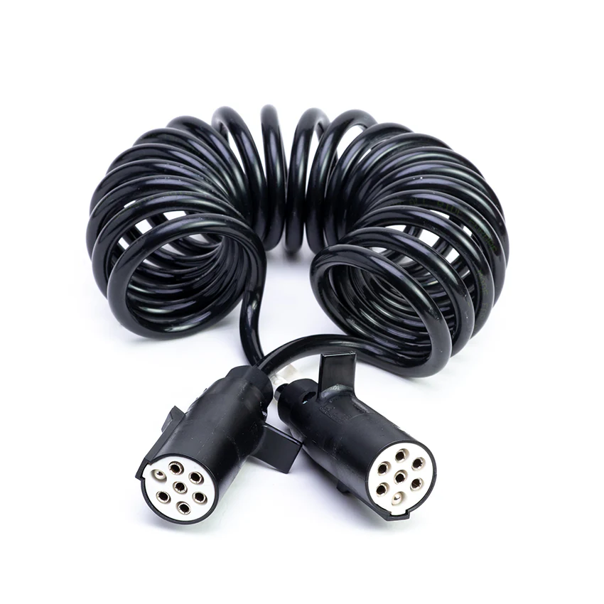 7 Pin 20 Tum Coiled Electrical Trailer Cable with Plastic S-Type Socket Suzi Cable - 24V - Image 2