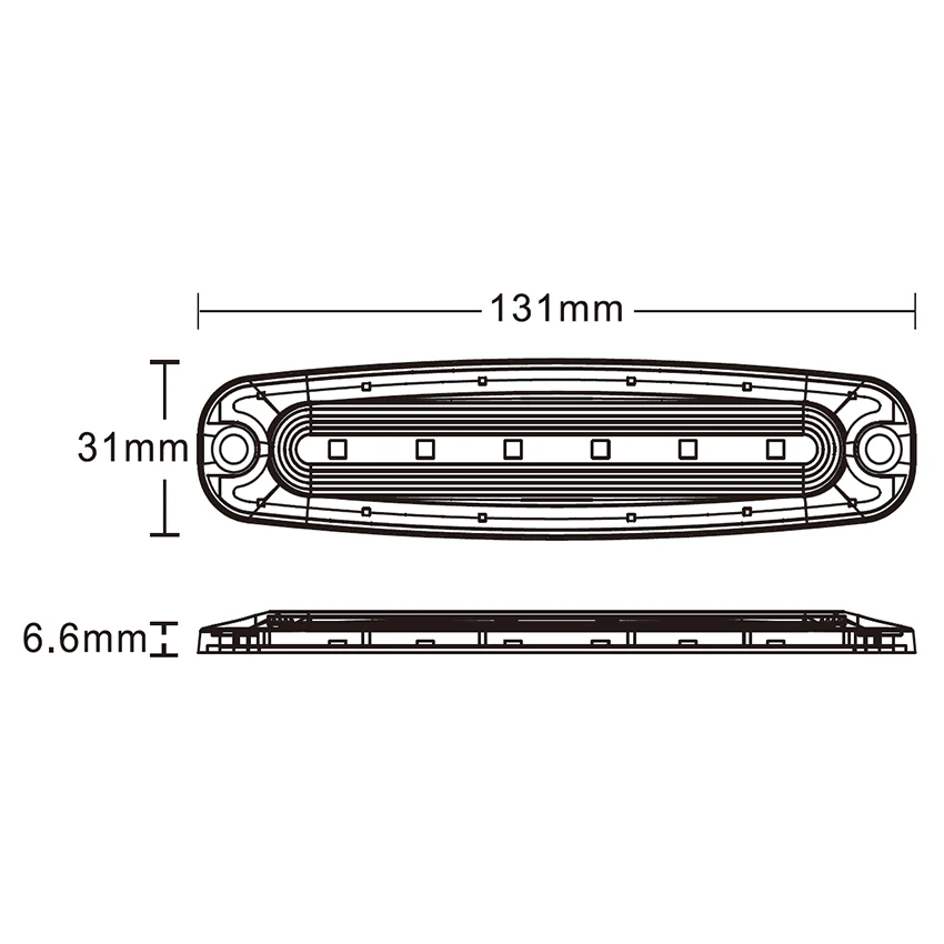 707 Series 6-LED Low Profile LED Strobe Warning Grille Lamp 12/24V - Image 2