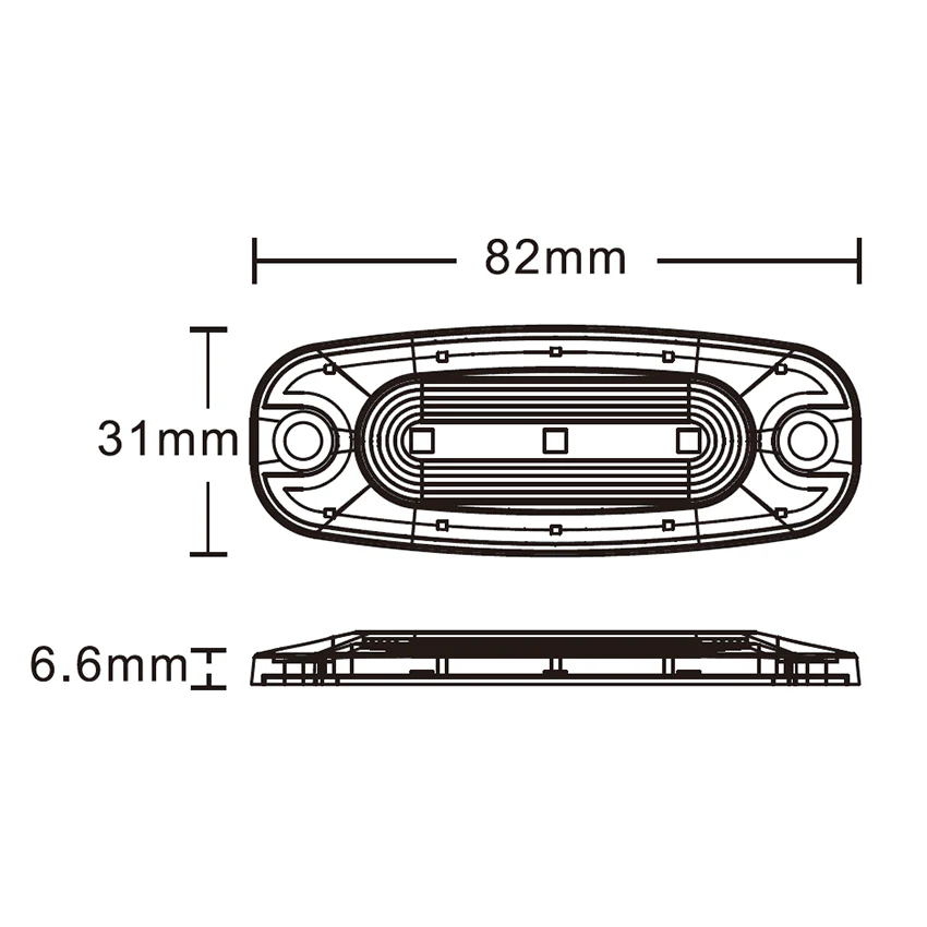 707 Series 3-LED Low Profile LED Strobe Warning Grille Lamp 12/24V - Image 2