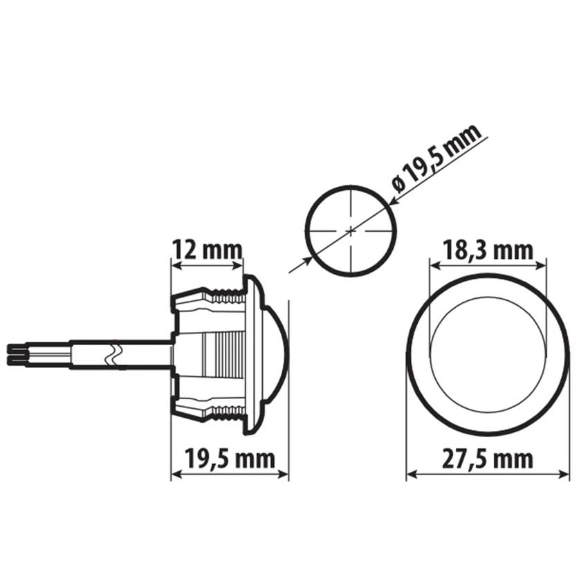 802 Series Round LED Marker Light – Compact Button Style Lamp - Image 2