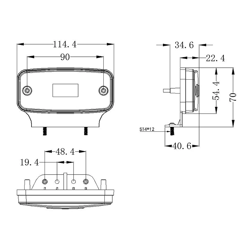 849 Series 12/24V Bracket Mount LED Marker Lamp - White - Image 3