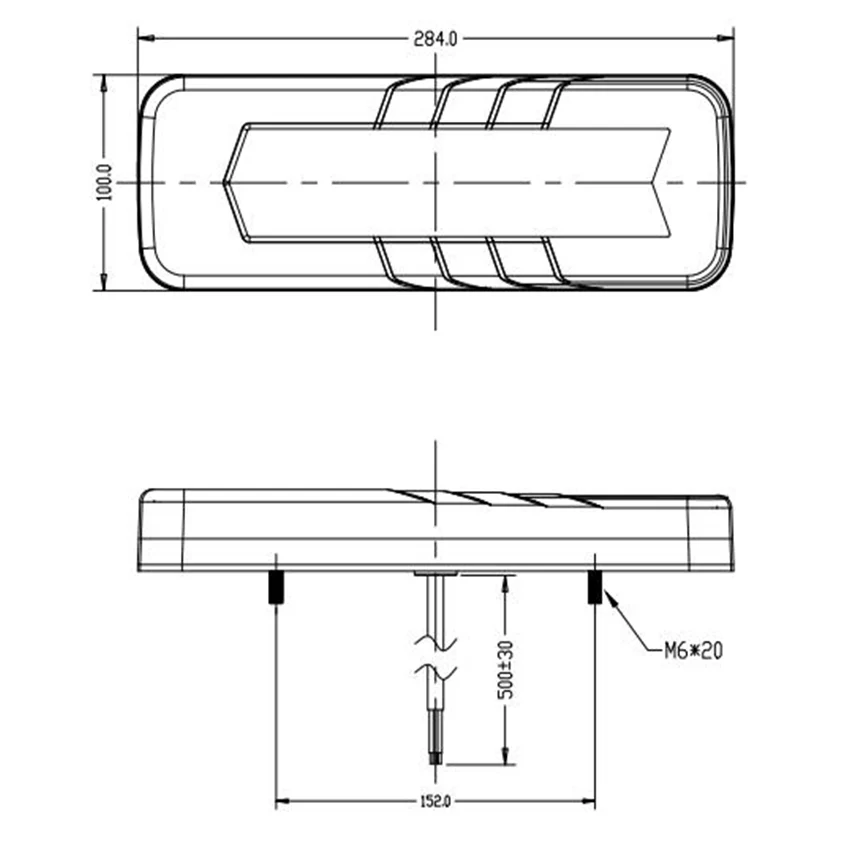 850 Series LED Rear Combination Lamp – Progressive Indicator with Stop, Tail, Reverse & Fog, 12/24V - 284mm - Image 3