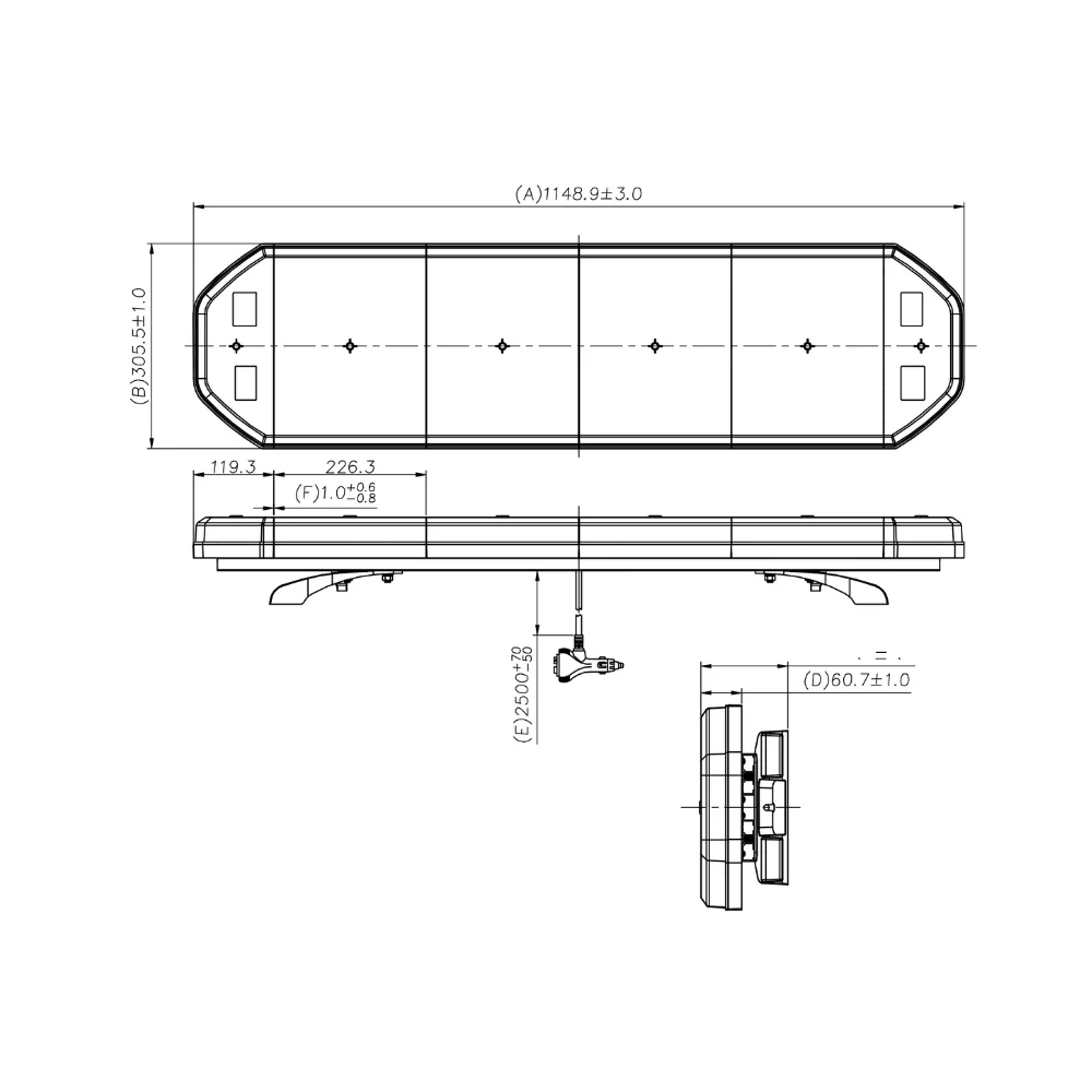 Apollo 47" LED Lightbar – 108W High Output, R65 Approved 360° Warning Light, 10–30V - Image 2