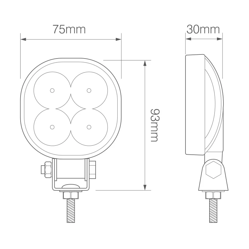 LED Autolamps Compact Round Truck Reverse Work Lamp - R23 Approved - Image 2