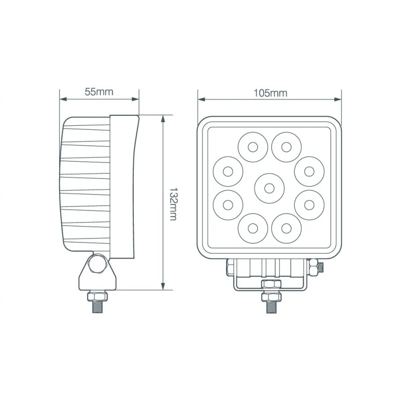 LED Autolamps 27W Square Flood Lamp RL10527BM - Image 2