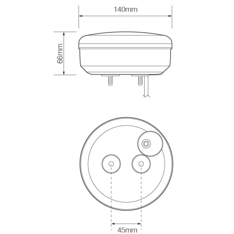 LED Autolamps 140 Series Round Rear LED Fog Lamp - Image 2