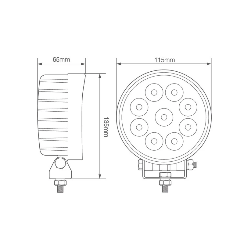 LED Autolamps 27W Round Flood Lamp RL10827BM - Image 2