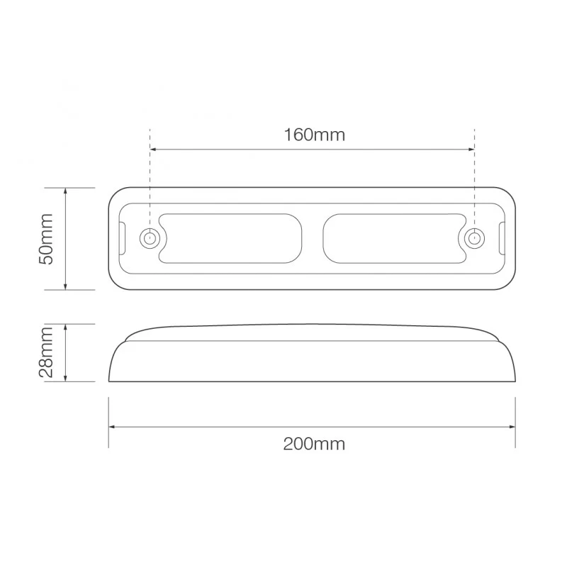 LED Autolamps 200 Series Slimline Combination Lamp - Black Housing - Image 2