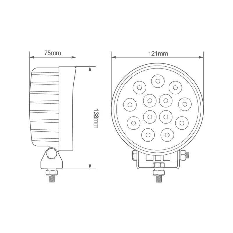 LED Autolamps 39W Round Flood Lamp RL12039BM - Image 2
