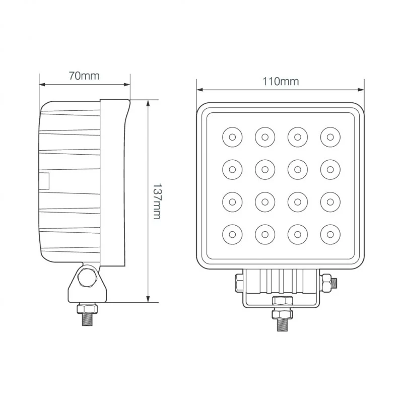 LED Autolamps 48W Square Flood Lamp RL11048BM - Image 2