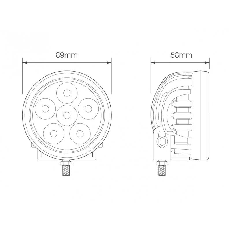 LED Autolamps Round Reverse Truck Work Lamp - R23 Approved - Image 2