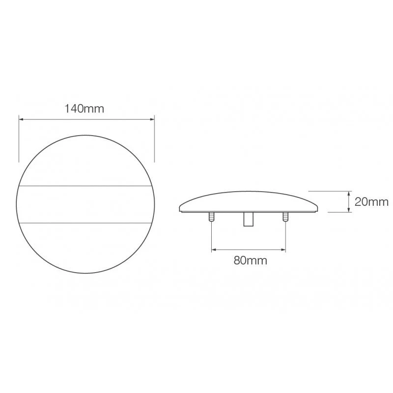 LED Autolamps EU140 Series Low Profile Round Rear LED Lamp (Tail and Reverse) - Image 3