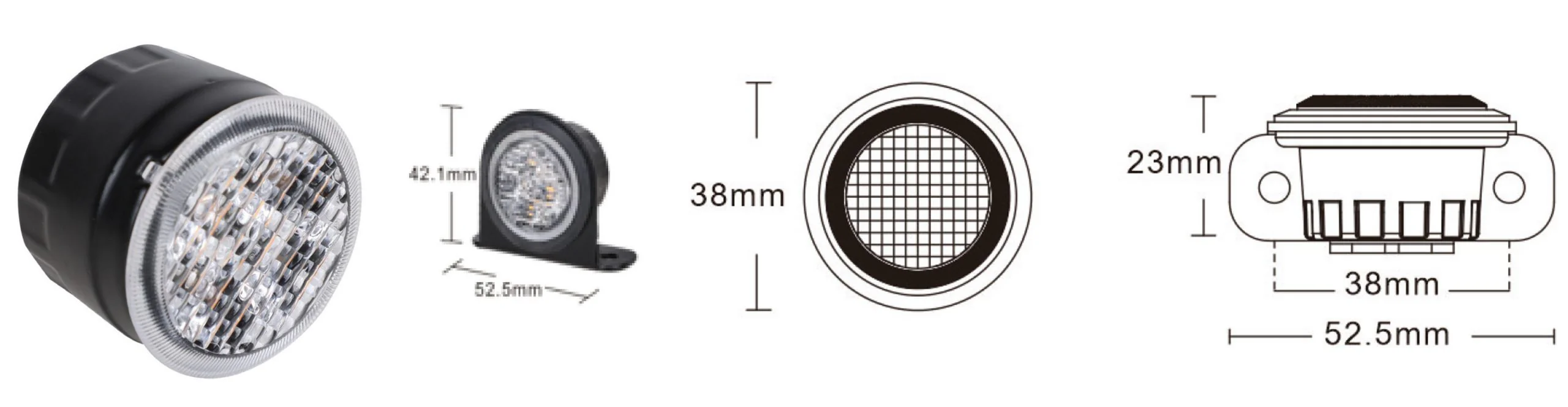 VSWD HL301 Recess Mount Covert LED Directional Strobe Warning Light - Image 2