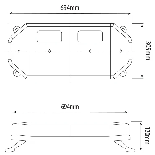 Eclipse 27" LED Lightbar – 79W High Output, R65 Class 2 Approved Warning Light, 12/24V - Image 2