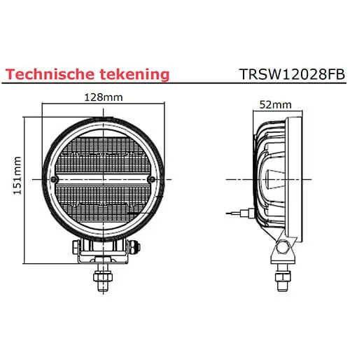 TRALERT® Onix Round LED Work Light – 2272lm Flood Beam, 12–24V with DT Connector - Image 4