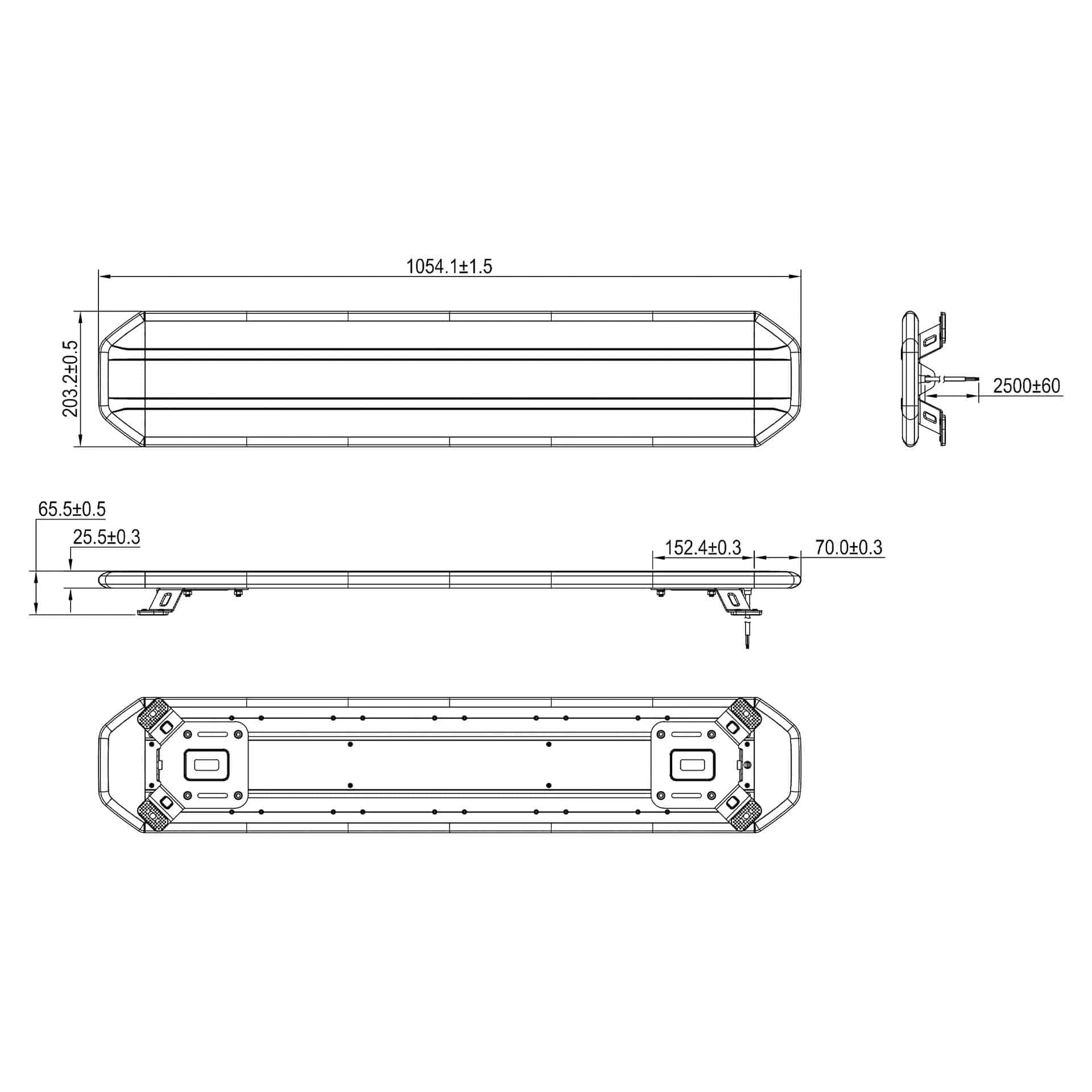 TRALERT® Circulux LED Beacon Bar 1054mm – R65 Class 2 Amber Warning Light, 12–24V with Controller - Image 7