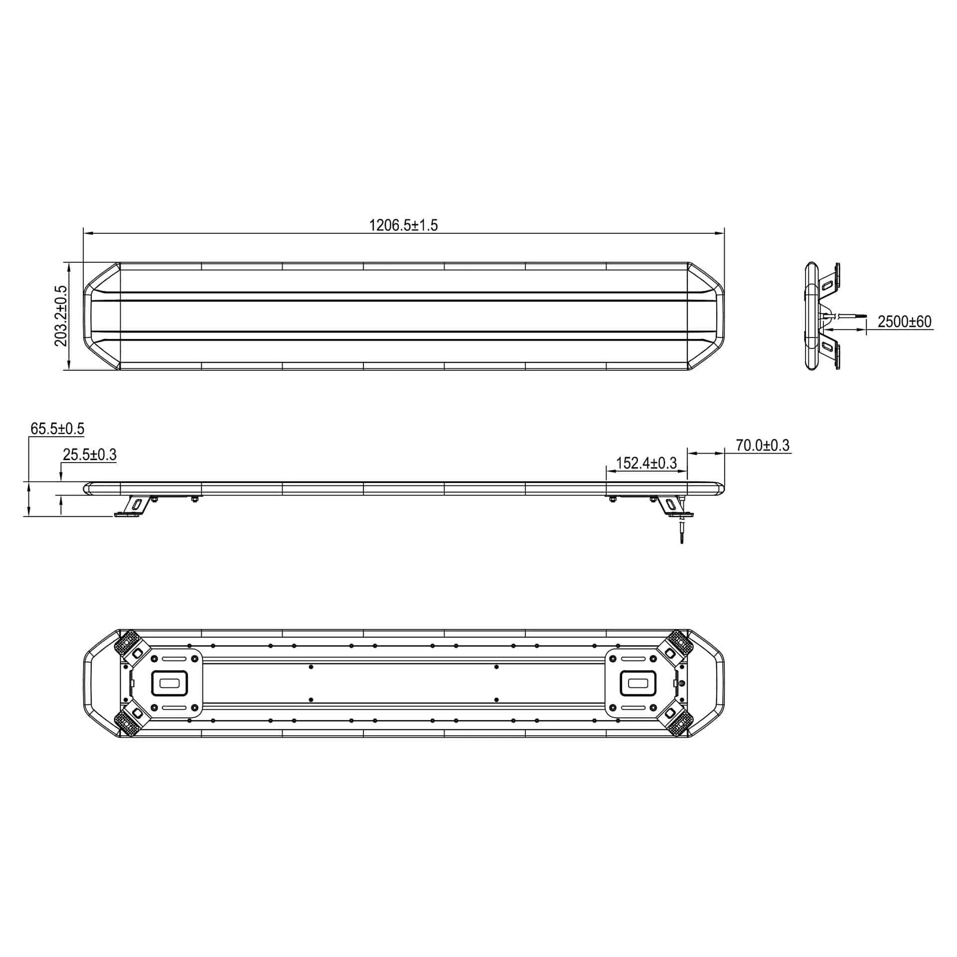 TRALERT® Circulux LED Beacon Bar 1206mm – R65 Class 2 Amber Warning Light, 12–24V with Controller - Image 8