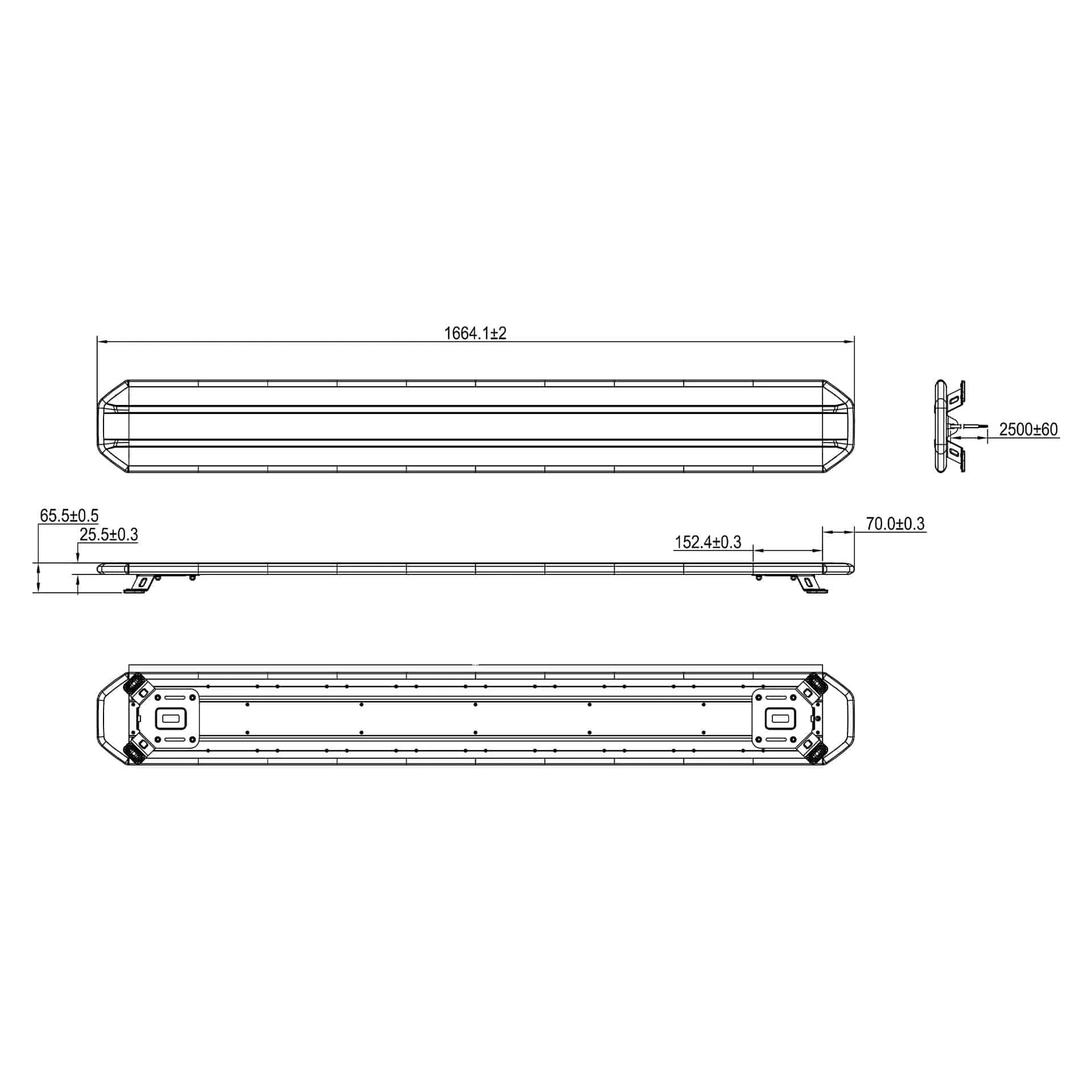 TRALERT® Circulux LED Beacon Bar 1664mm – R65 Class 2 Amber Warning Light, 12–24V with Controller - Image 6