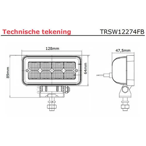 TRALERT® Onix Compact LED Work Light – 1136lm Flood Beam, 12–24V with Deutsch Connector - Image 10