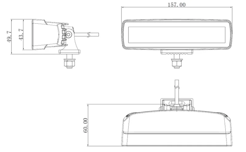 TRALERT® Onix LED Work Light – 2880lm Flood Beam, 30W, 12–24V with DT Connector, IP69K - Image 4