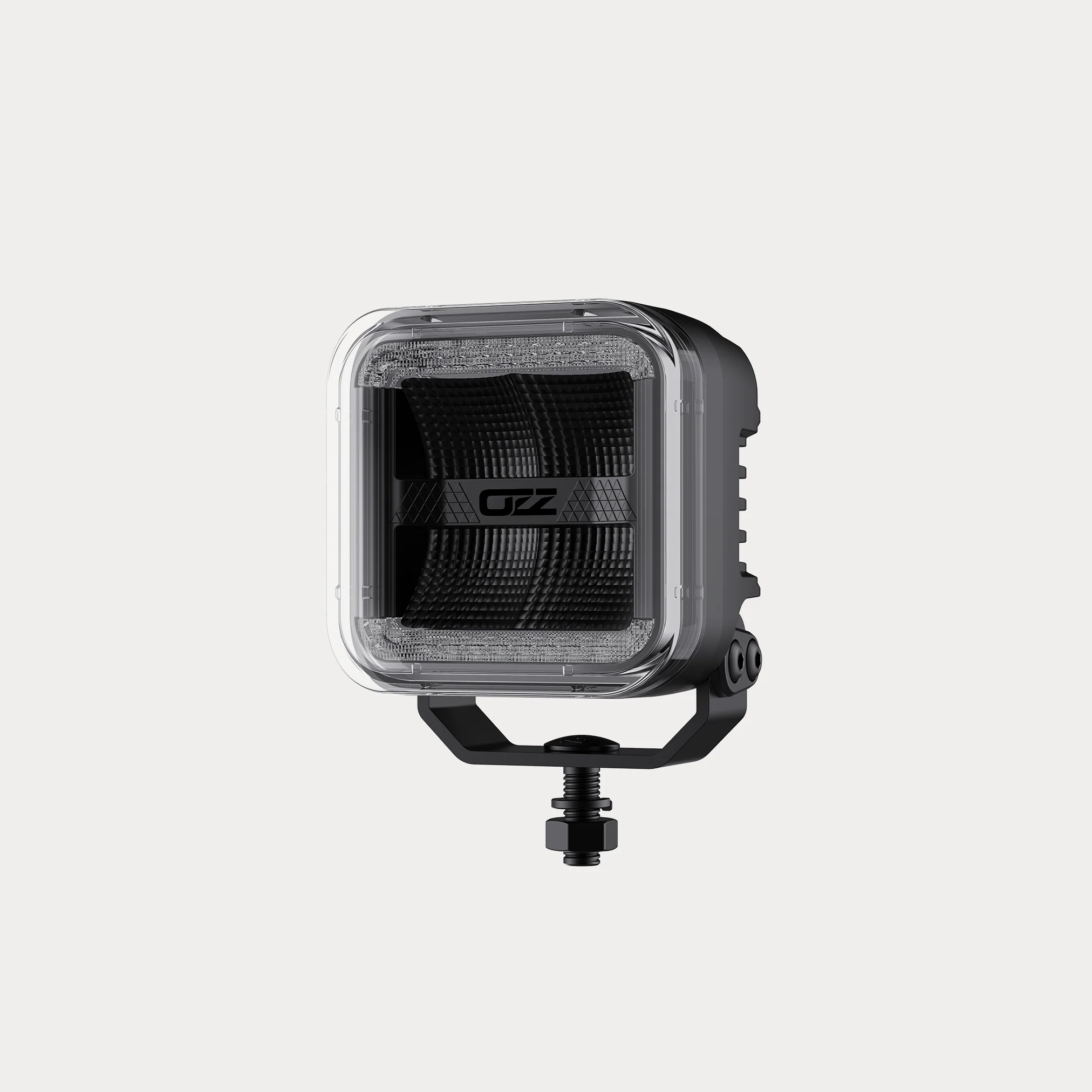 OZZ SQR 3" LED Work Light – Flood Beam with R65 Class 2 Warning Light, 12–24V - Image 2