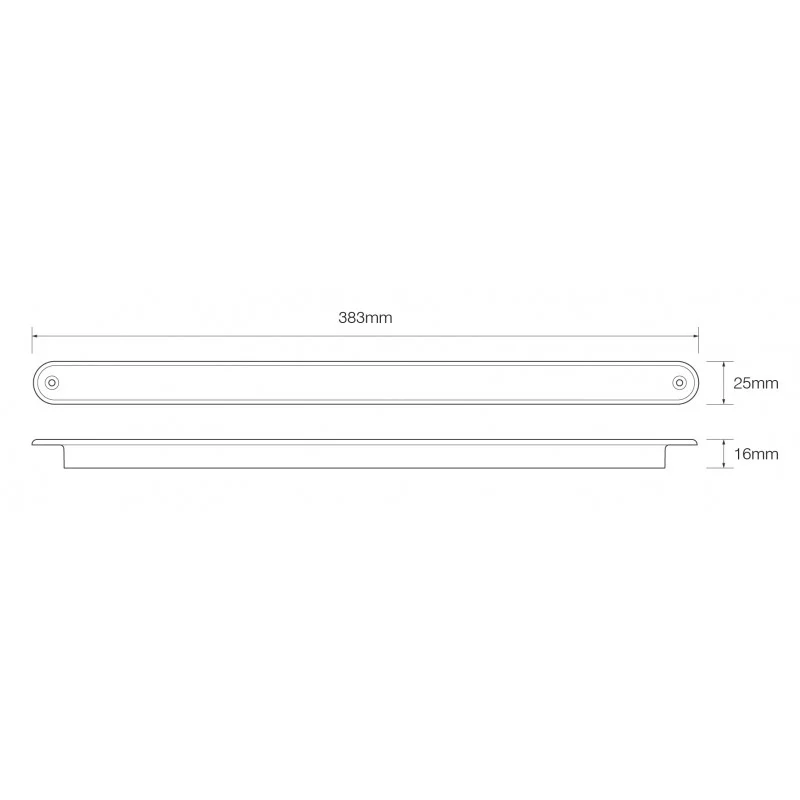 LED Autolamps 380 Series Compact Combination Rear Strip Lamp - (Black Housing) - Image 2