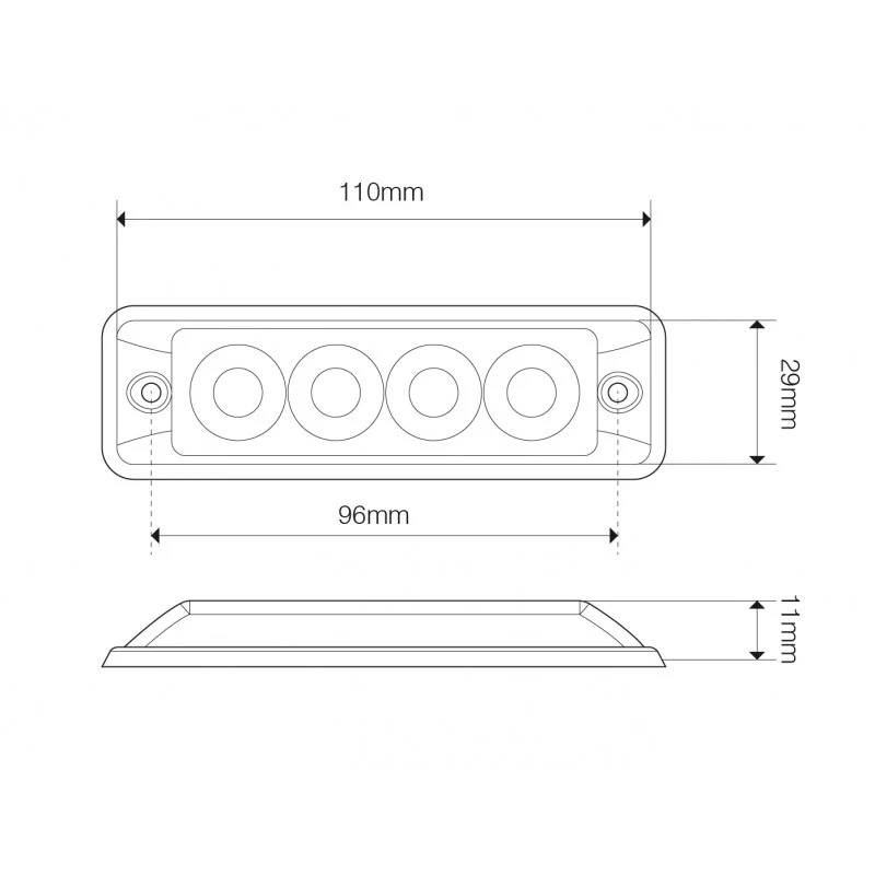 LED Autolamps ElectraQuip Super Slim LED Warning Lamp - Amber - Image 3