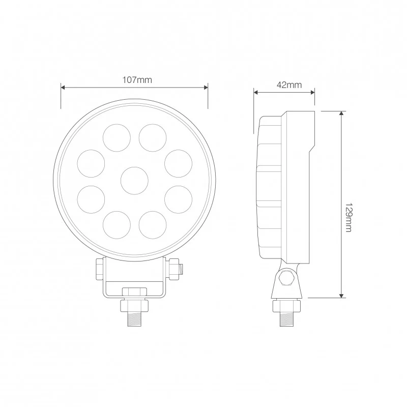 LED Autolamps High-Powered Round Work Lamp IP69K Rated - Image 2
