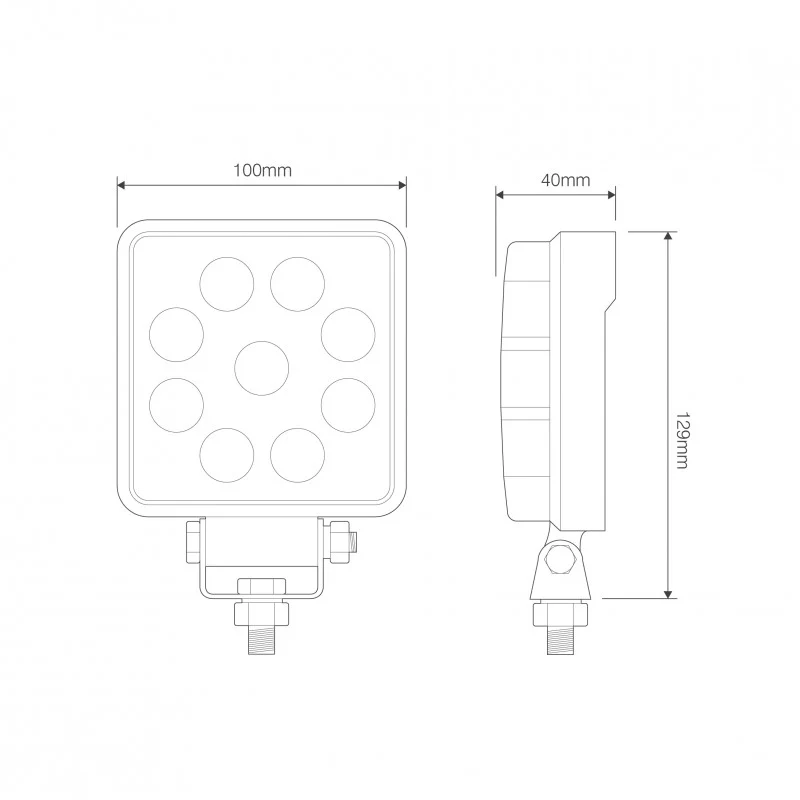 LED Autolamps High-Powered Square Work Lamp - Image 3