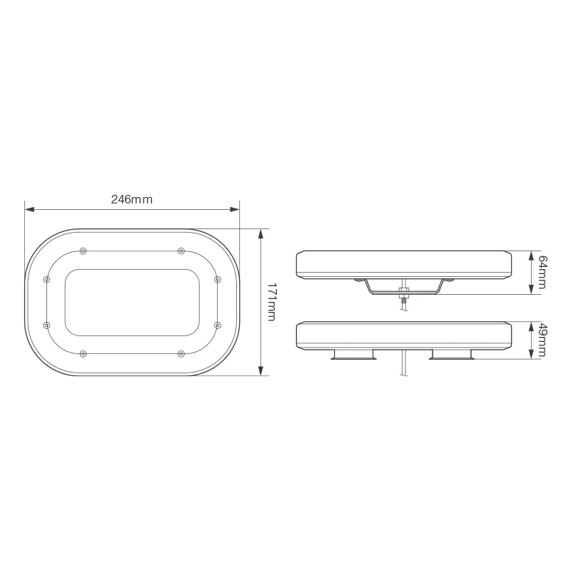 LED Autolamps MLB 246 Mini R65 Approved Compact LED Lightbar (Amber Lens) - Magnetic Mount - Image 2