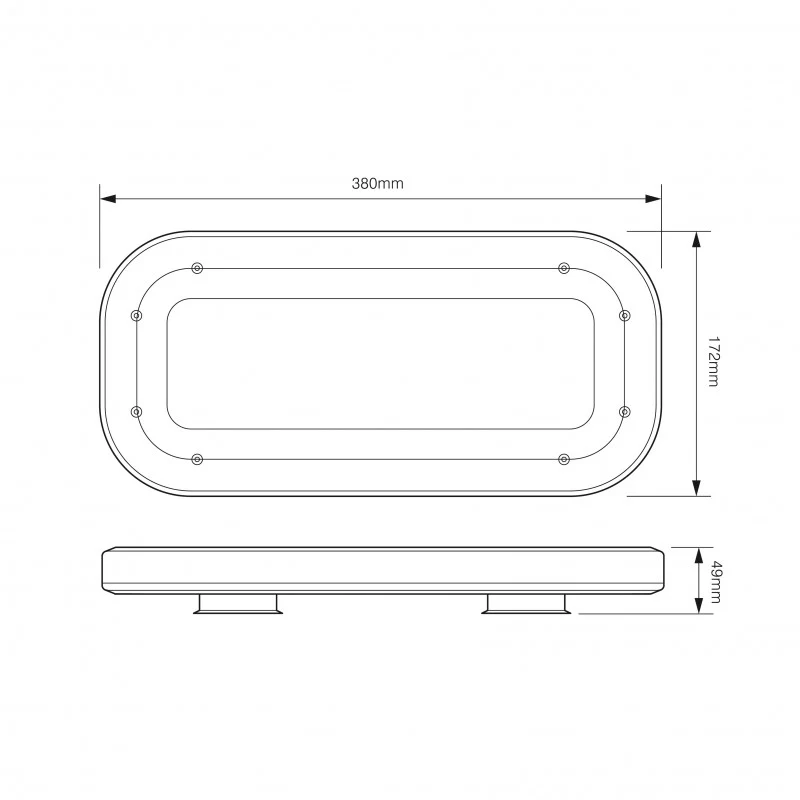 LED Autolamps MLB 380 Mini R65 Approved Compact LED Lightbar (Tinted Lens) - Magnetic Mount - Image 3