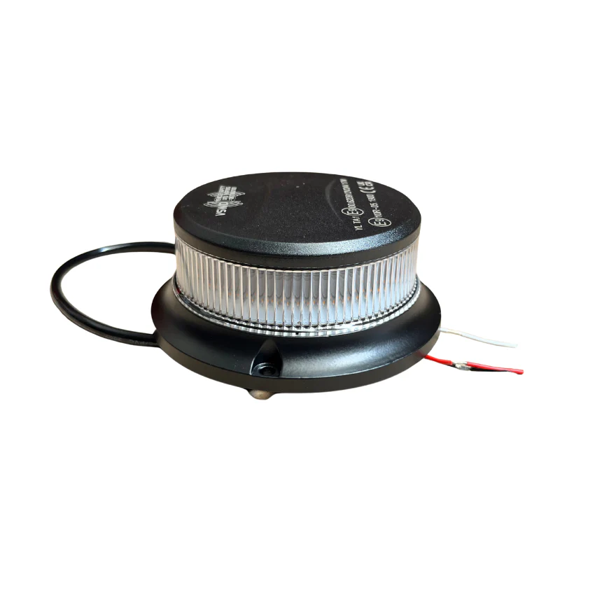 Low Profile R65 231 Series LED Flashing Beacon (Clear Lens) - Three Bolt Mount - Image 2