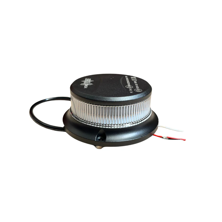 Low Profile R65 231 Series LED Flashing Beacon (Clear Lens) - Three Bolt Mount - Image 3