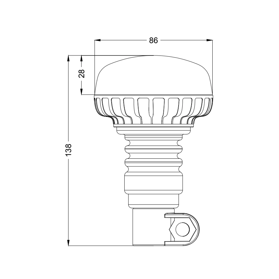 R65 LED Micro Flexi DIN High Power Flashing Beacon - Image 2