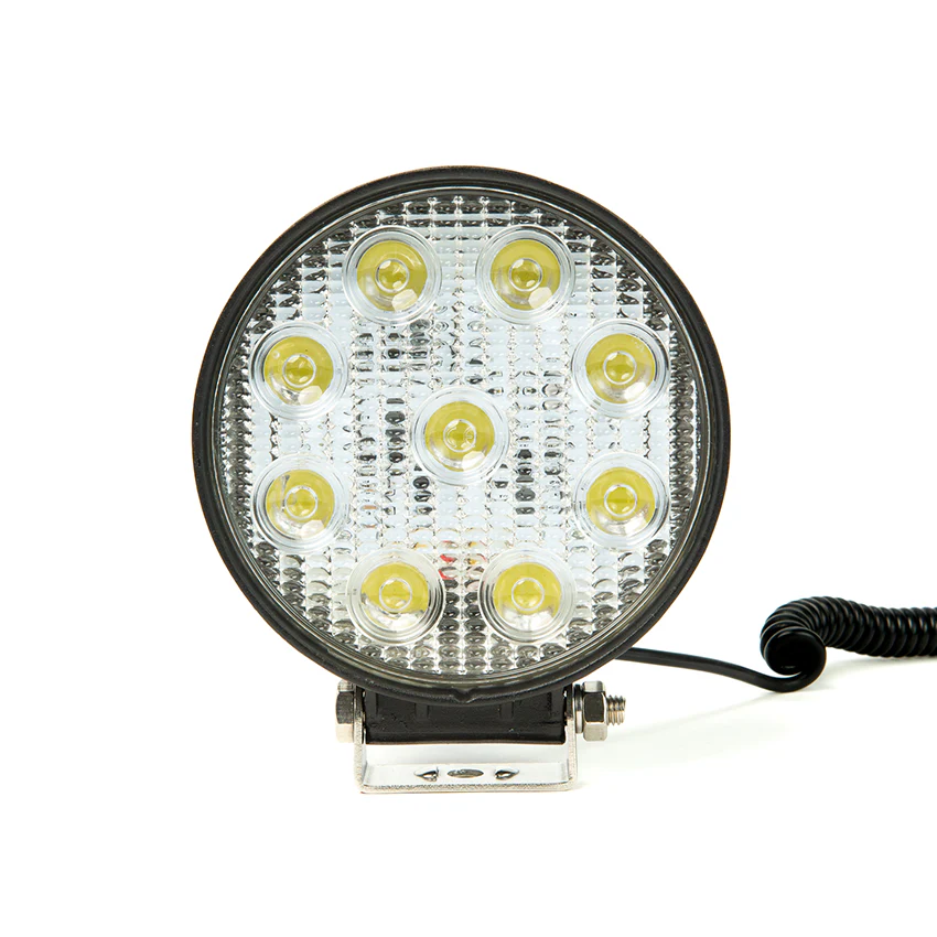 Round 9 27W LED Work Lamp with Cigarette Plug - Image 2