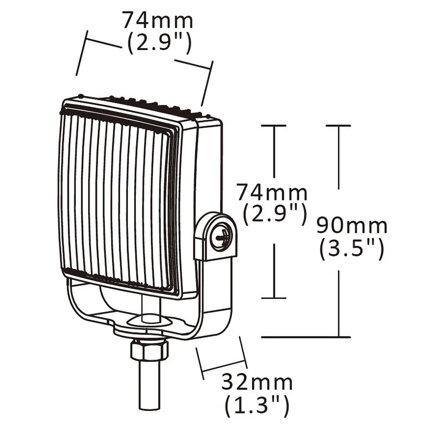 Square LED Strobe Light Head – R65 Approved 6 LED Warning Lamp with Bracket Mount - Image 2