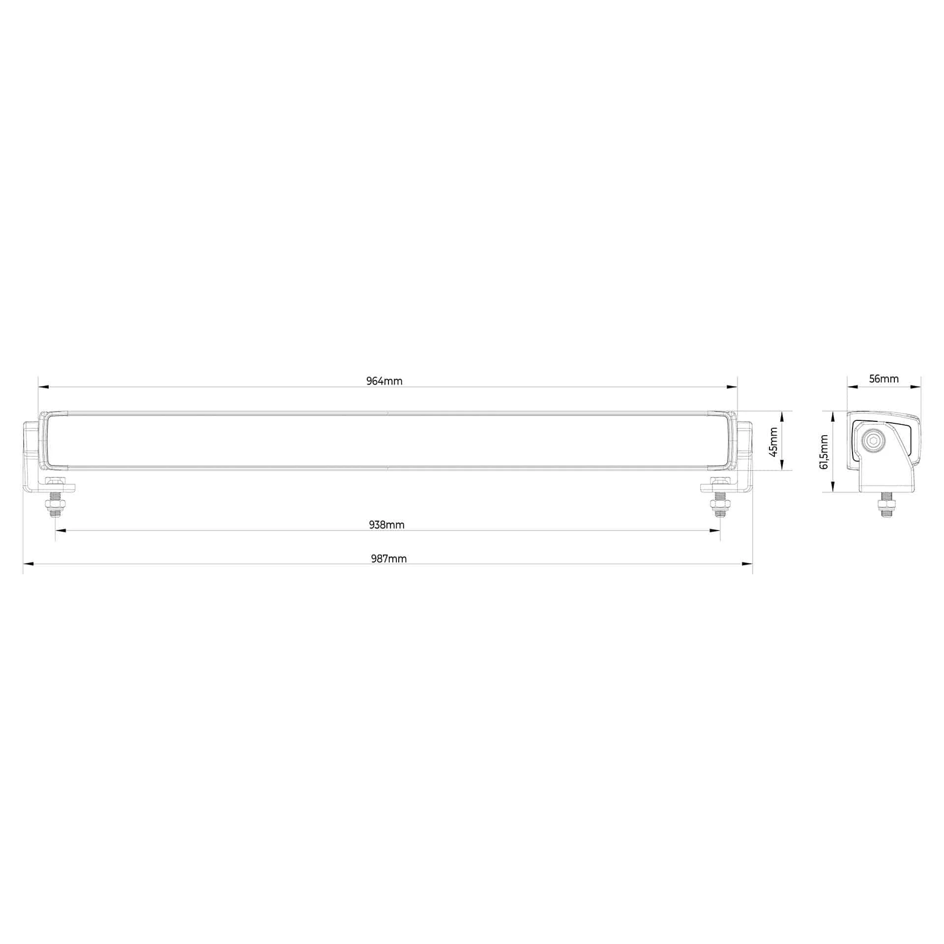 TRALERT® Stratos LED Lightbar 960mm – R65 Approved Warning Light with White & Amber DRL - Image 19