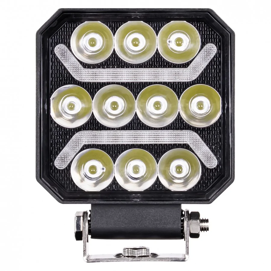 Truck LED 10 LED Square Work Lamp with Amber Marker - Image 2