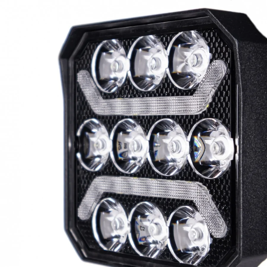 Truck LED 10 LED Square Work Lamp with Amber Marker - Image 7