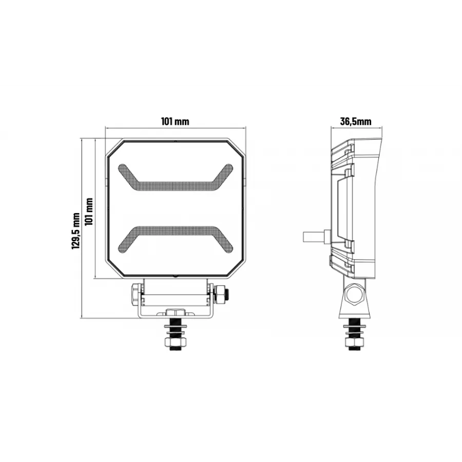 Truck LED 10 LED Square Work Lamp with Amber Marker - Image 8