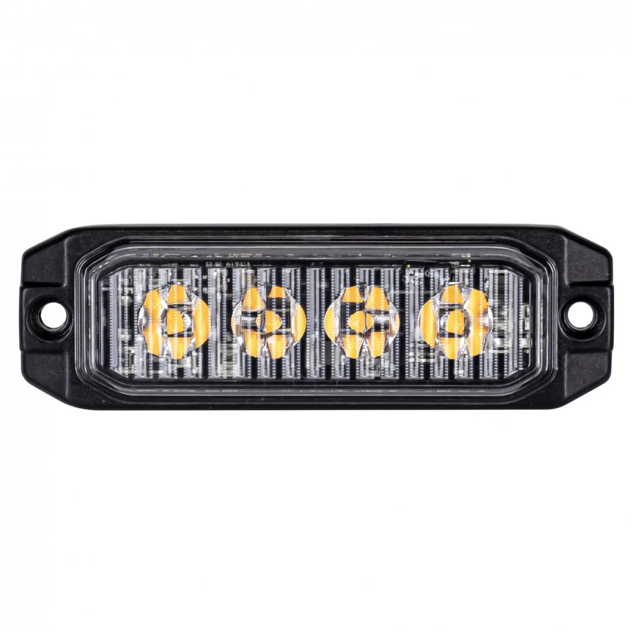 Truck LED 4 LED ECE R65 Warning Grill Strobe Lamp 12/24V - Amber