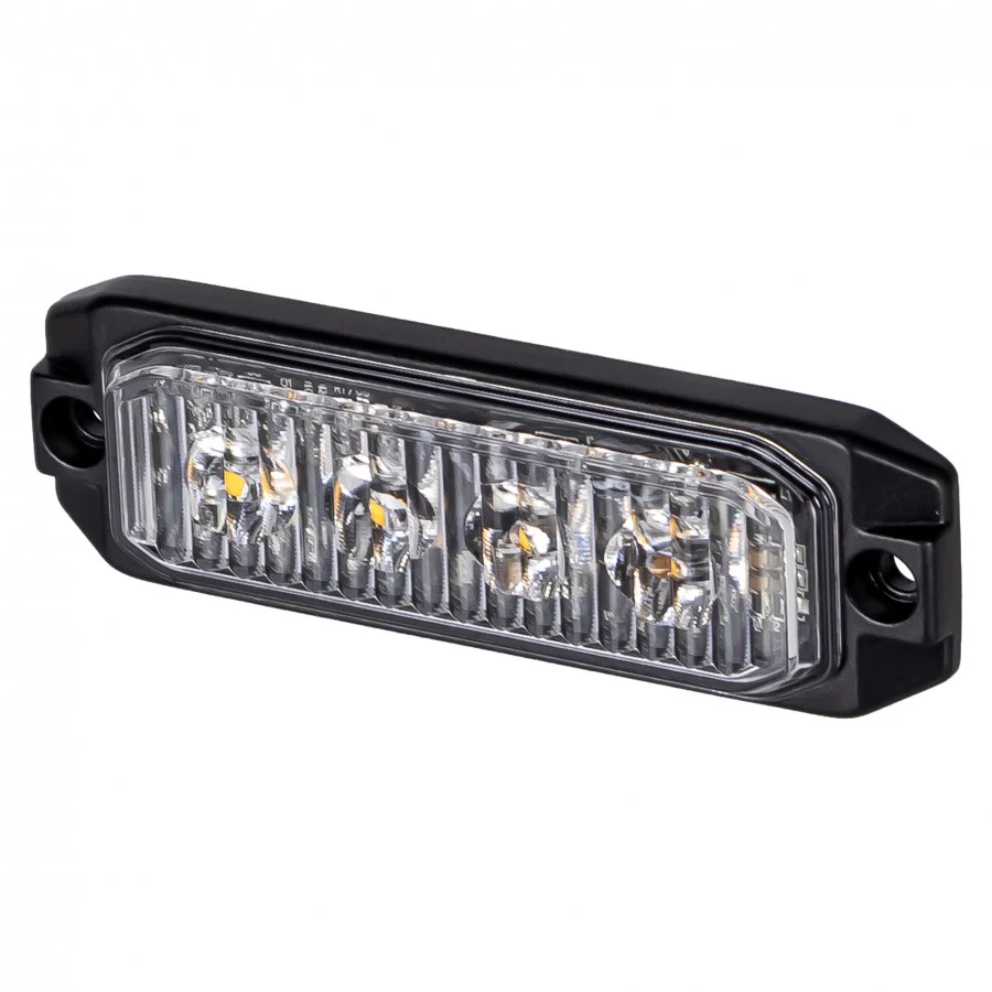 Truck LED 4 LED ECE R65 Warning Grill Strobe Lamp 12/24V - Amber - Image 2