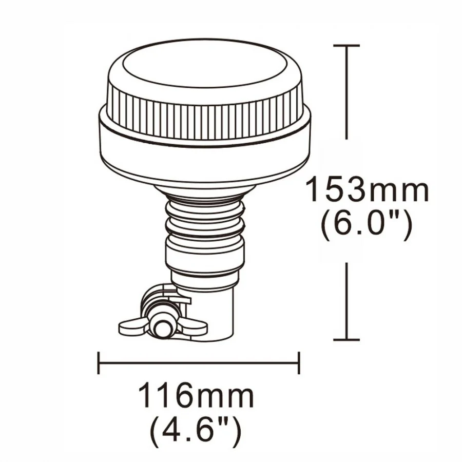 Truck LED ECE R65 LED Low Profile Flashing Beacon Amber - Flexi DIN - Image 5