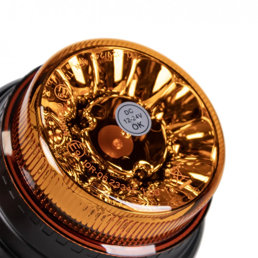 Truck LED ECE R65 LED Low Profile Flashing Beacon Amber - Magnetic Mount - Image 3