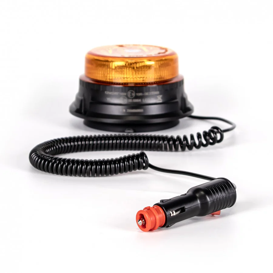 Truck LED ECE R65 LED Low Profile Flashing Beacon Amber - Magnetic Mount - Image 5