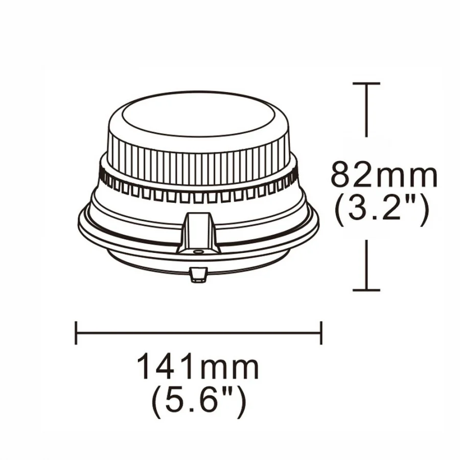 Truck LED ECE R65 LED Low Profile Flashing Beacon Amber - Magnetic Mount - Image 6